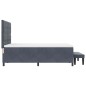 vidaXL Letto con Box Spring con Materasso & Panca Grigio Scuro 160x200 cm Velluto
