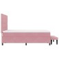 vidaXL Letto a molle con materasso e panca rosa 160x200 cm velluto