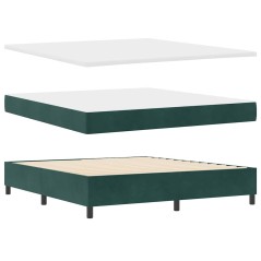 vidaXL Letto con Rete a Molle con Materasso e Panca Verde Scuro 180x200 cm in Velluto