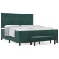 vidaXL Letto con Rete a Molle con Materasso e Panca Verde Scuro 180x200 cm in Velluto vidaXL Letto con Rete a Molle con Materasso e Panca Verde Scuro 180x200 cm in Velluto