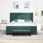 vidaXL Letto con Rete a Molle con Materasso e Panca Verde Scuro 180x200 cm in Velluto vidaXL Letto con Rete a Molle con Materasso e Panca Verde Scuro 180x200 cm in Velluto