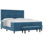 vidaXL Letto con Molle e Materasso & Panchina Blu Scuro 180x200 cm Velluto vidaXL Letto con Molle e Materasso & Panchina Blu Scuro 180x200 cm Velluto