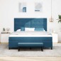 vidaXL Letto con Molle e Materasso & Panchina Blu Scuro 180x200 cm Velluto vidaXL Letto con Molle e Materasso & Panchina Blu Scuro 180x200 cm Velluto