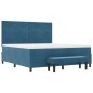 vidaXL Letto con Molle e Materasso & Panchina Blu Scuro 180x200 cm Velluto vidaXL Letto con Molle e Materasso & Panchina Blu Scuro 180x200 cm Velluto