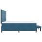 vidaXL Letto con Molle e Materasso & Panchina Blu Scuro 180x200 cm Velluto vidaXL Letto con Molle e Materasso & Panchina Blu Scuro 180x200 cm Velluto