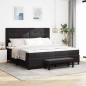 vidaXL Letto con Box Spring e Materasso & Panca Nera 200x200 cm in Velluto