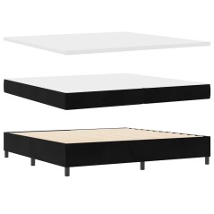 vidaXL Letto con Box Spring e Materasso & Panca Nera 200x200 cm in Velluto
