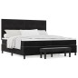 vidaXL Letto con Box Spring e Materasso & Panca Nera 200x200 cm in Velluto