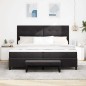 vidaXL Letto con Box Spring e Materasso & Panca Nera 200x200 cm in Velluto