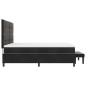 vidaXL Letto con Box Spring e Materasso & Panca Nera 200x200 cm in Velluto