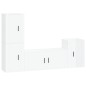 Set di Mobili Porta TV 4 pz Bianco Lucido in Legno Multistrato Set di Mobili Porta TV 4 pz Bianco Lucido in Legno Multistrato