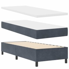 vidaXL Letto con Rete a Molle con Materasso & Panchina Grigio Scuro 80x200 cm Velluto
