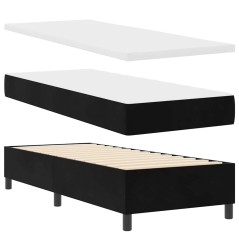 vidaXL Letto con Box Spring con Materasso e Panca Nero 80x200 cm Velluto