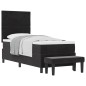 vidaXL Letto con Box Spring con Materasso e Panca Nero 80x200 cm Velluto vidaXL Letto con Box Spring con Materasso e Panca Nero 80x200 cm Velluto