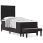 vidaXL Letto con Box Spring con Materasso e Panca Nero 80x200 cm Velluto vidaXL Letto con Box Spring con Materasso e Panca Nero 80x200 cm Velluto