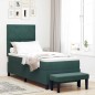 vidaXL Letto con rete a molle con materasso e panca verde scuro 80x200 cm velluto