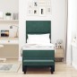 vidaXL Letto con rete a molle con materasso e panca verde scuro 80x200 cm velluto