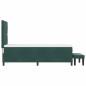 vidaXL Letto con rete a molle con materasso e panca verde scuro 80x200 cm velluto