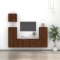 Set Mobili Porta TV 5 pz Rovere Marrone in Legno Multistrato Set Mobili Porta TV 5 pz Rovere Marrone in Legno Multistrato