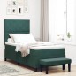 vidaXL Letto a Molla con Materasso e Panca Verde Scuro 90x190 cm in Velluto vidaXL Letto a Molla con Materasso e Panca Verde Scuro 90x190 cm in Velluto