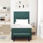 vidaXL Letto a Molla con Materasso e Panca Verde Scuro 90x190 cm in Velluto vidaXL Letto a Molla con Materasso e Panca Verde Scuro 90x190 cm in Velluto