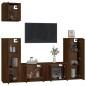 Set Mobili Porta TV 5 pz Rovere Marrone in Legno Multistrato Set Mobili Porta TV 5 pz Rovere Marrone in Legno Multistrato