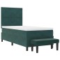 vidaXL Letto a Molla con Materasso e Panca Verde Scuro 90x190 cm in Velluto vidaXL Letto a Molla con Materasso e Panca Verde Scuro 90x190 cm in Velluto
