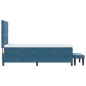 vidaXL Letto a molle con materasso e panchina blu scuro 90x190 cm velluto