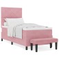 vidaXL Letto a molle rosa con materasso e panchina 90x190 cm in velluto