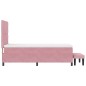 vidaXL Letto a molle rosa con materasso e panchina 90x190 cm in velluto