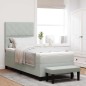 vidaXL Letto con Box Spring e Materasso & Panca Grigio Chiaro 90x200 cm Velluto