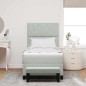 vidaXL Letto con Box Spring e Materasso & Panca Grigio Chiaro 90x200 cm Velluto