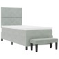 vidaXL Letto con Box Spring e Materasso & Panca Grigio Chiaro 90x200 cm Velluto