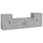 Set di Mobili Porta TV 3 pz Grigio Cemento in Legno Multistrato Set di Mobili Porta TV 3 pz Grigio Cemento in Legno Multistrato
