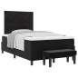 vidaXL Letto a Molle con Materasso e Panca Nera 120x190 cm Velluto