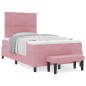 vidaXL Letto con Box Spring e Materasso e Panca in Velluto Rosa 120x190 cm