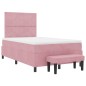 vidaXL Letto con Box Spring e Materasso e Panca in Velluto Rosa 120x190 cm