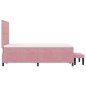 vidaXL Letto con Box Spring e Materasso e Panca in Velluto Rosa 120x190 cm