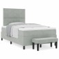 vidaXL Letto con Rete Sospesa con Materasso e Panca Grigio Chiaro 120x200 cm Velluto