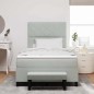 vidaXL Letto con Rete Sospesa con Materasso e Panca Grigio Chiaro 120x200 cm Velluto