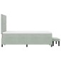 vidaXL Letto con Rete Sospesa con Materasso e Panca Grigio Chiaro 120x200 cm Velluto