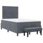 vidaXL Letto a molle con materasso e panchina grigio scuro 120x200 cm in velluto vidaXL Letto a molle con materasso e panchina grigio scuro 120x200 cm in velluto