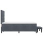 vidaXL Letto a molle con materasso e panchina grigio scuro 120x200 cm in velluto vidaXL Letto a molle con materasso e panchina grigio scuro 120x200 cm in velluto