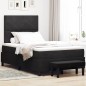 vidaXL Letto con box spring e materasso + panchina nera 120x200 cm in velluto