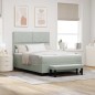 vidaXL Letto a Molle con Materasso e Panca Grigio Chiaro 140x190 cm in Velluto vidaXL Letto a Molle con Materasso e Panca Grigio Chiaro 140x190 cm in Velluto