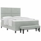 vidaXL Letto a Molle con Materasso e Panca Grigio Chiaro 140x190 cm in Velluto vidaXL Letto a Molle con Materasso e Panca Grigio Chiaro 140x190 cm in Velluto