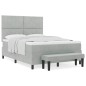 vidaXL Letto a Molle con Materasso e Panca Grigio Chiaro 140x190 cm in Velluto vidaXL Letto a Molle con Materasso e Panca Grigio Chiaro 140x190 cm in Velluto