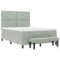 vidaXL Letto a Molle con Materasso e Panca Grigio Chiaro 140x190 cm in Velluto vidaXL Letto a Molle con Materasso e Panca Grigio Chiaro 140x190 cm in Velluto