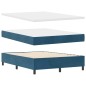 vidaXL Letto con Rete a Molle e Panchina Blu Scuro 140x190 cm in Velluto