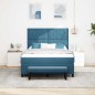 vidaXL Letto con Rete a Molle e Panchina Blu Scuro 140x190 cm in Velluto
